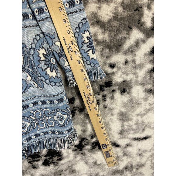 St John Sport Marie Gray Cardigan Womens Size Medium Fringe Knit‎ Wool - Picture 5 of 15